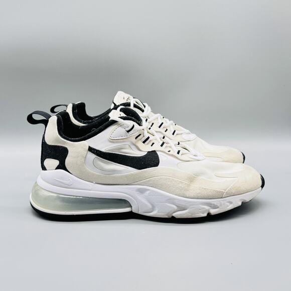 Nike Shoes Mens 8.5 Beige Black Air Max 270 React Low Top Running Sneakers - Picture 1 of 9